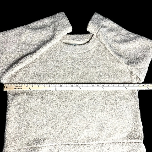 J Crew Pull Over teddy sherpa Sweater preppy 90s size XL Tan - Picture 6 of 7